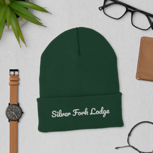 Silver Fork Lodge Embroidered Cuffed Beanie