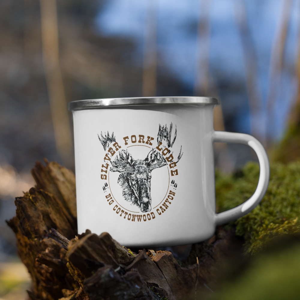 Silver Fork Lodge Enamel Mug *Double Sided Print* - Silver Fork