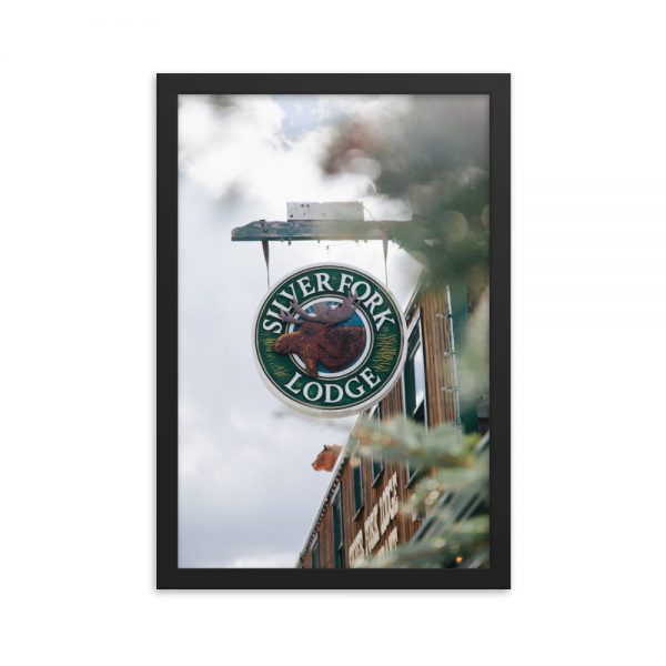 Silver Fork Lodge Sign Framed Poster